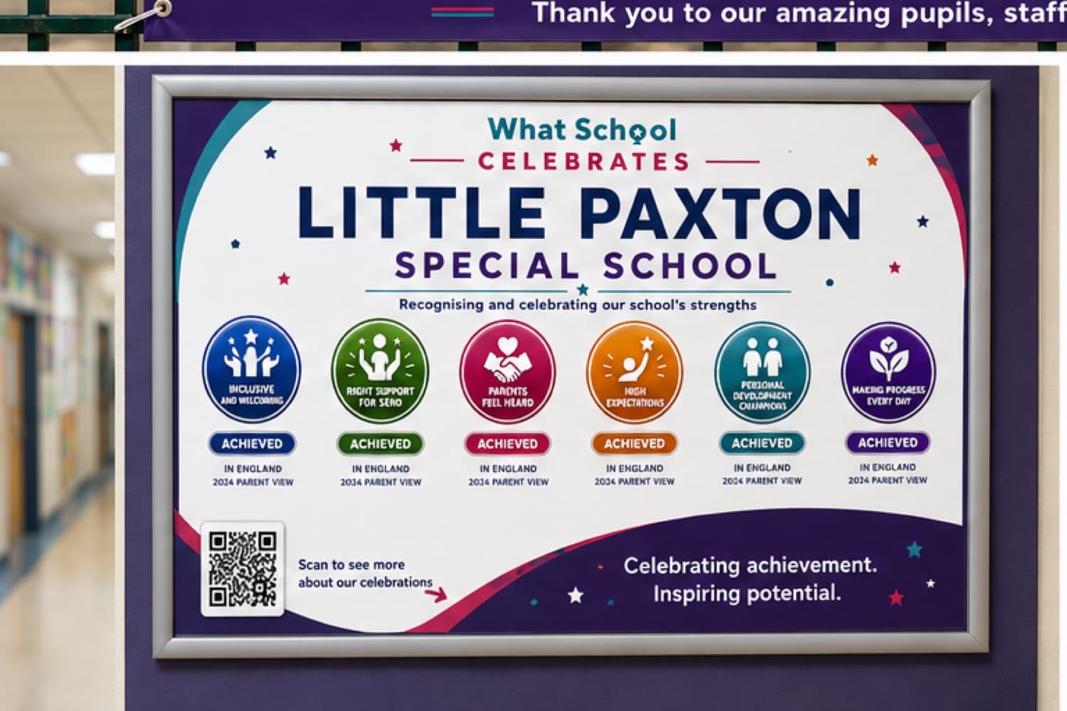 A WhatSchool Celebrates A3 poster for a special school